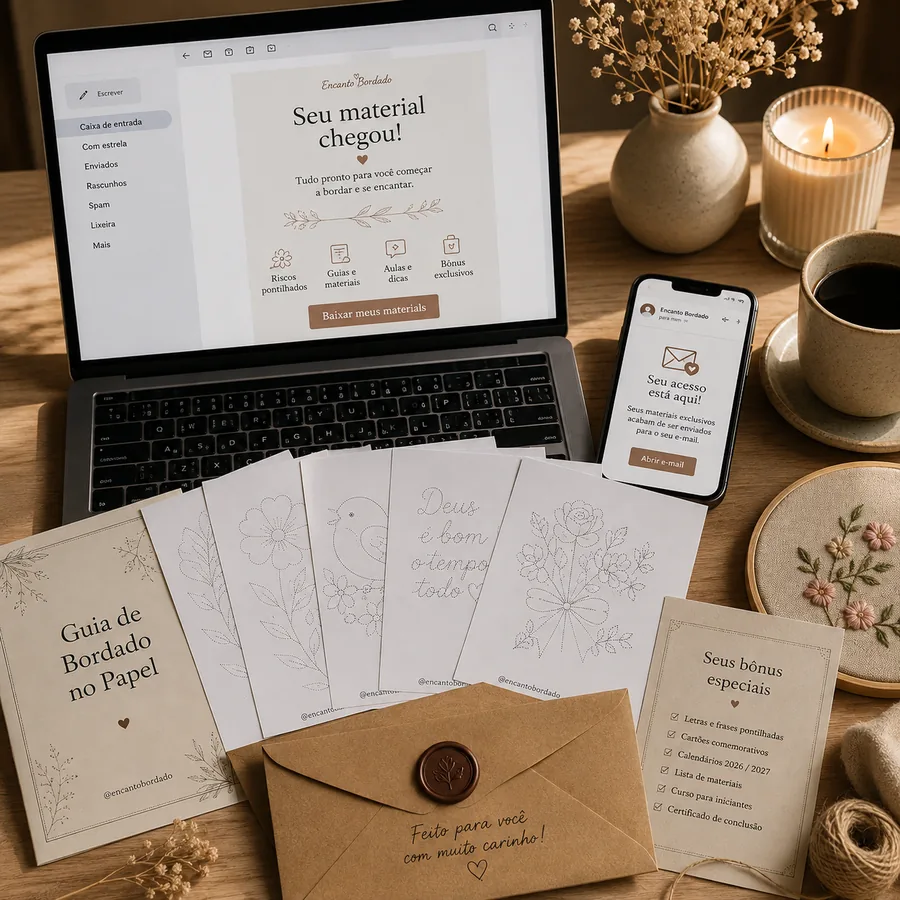Seu material chegou: acesso por e-mail, notebook e celular